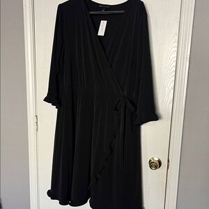 Lane Bryant Elegant Black Midi Dress